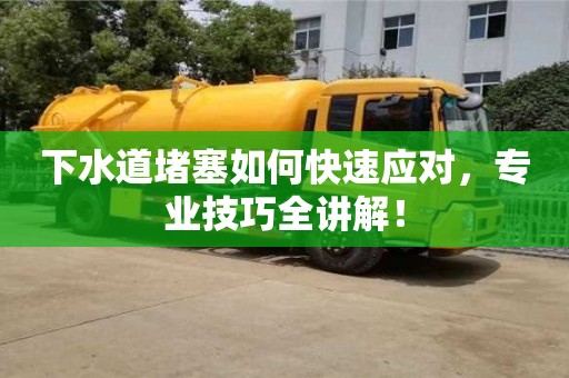 下水道堵塞如何快速應對,專業技巧全講解! 下水道堵塞如何快速應對,專業技巧全講解!