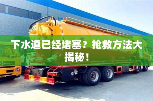 下水道已經堵塞?搶救方法大揭秘! 下水道已經堵塞?搶救方法大揭秘!