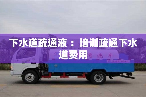 下水道疏通液 ：培訓(xùn)疏通下水道費(fèi)用