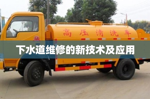 下水道維修的新技術及應用 下水道維修的新技術及應用