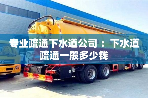 紹興專業疏通下水道公司 ：下水道疏通一般多少錢