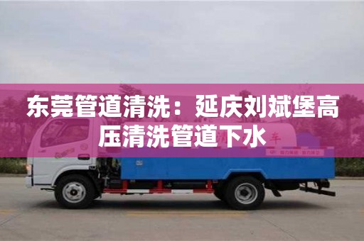 東莞管道清洗：延慶劉斌堡高壓清洗管道下水
