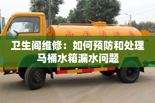 衛生間維修:如何預防和處理馬桶水箱漏水問題 衛生間維修:如何預防和處理馬桶水箱漏水問題