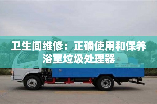 天津衛生間維修：正確使用和保養浴室垃圾處理器