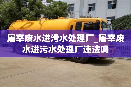 屠宰廢水進污水處理廠_屠宰廢水進污水處理廠違法嗎