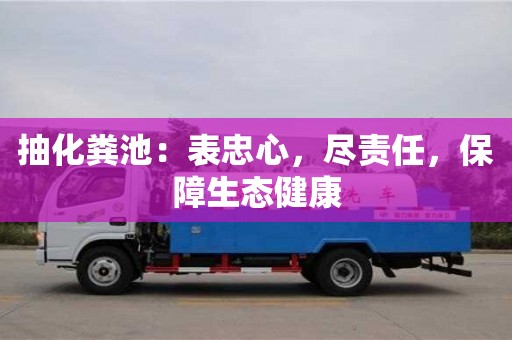 抽化糞池:表忠心,盡責任,保障生態健康 抽化糞池:表忠心,盡責任,保障生態健康