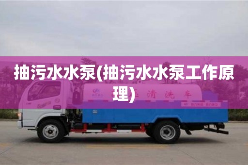 重慶抽污水水泵(抽污水水泵工作原理)