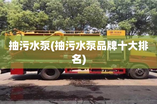 北京抽污水泵(抽污水泵品牌十大排名)