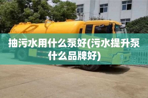 重慶抽污水用什么泵好(污水提升泵什么品牌好)