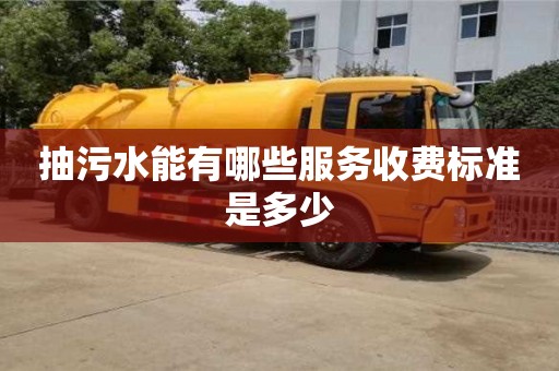 北京抽污水能有哪些服務(wù)收費(fèi)標(biāo)準(zhǔn)是多少