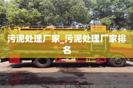 寧波污泥處理廠家_污泥處理廠家排名
