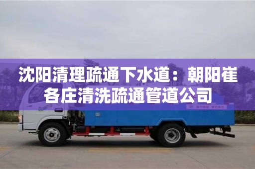 沈陽清理疏通下水道：朝陽崔各莊清洗疏通管道公司