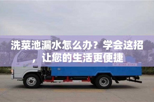 北京洗菜池漏水怎么辦？學會這招，讓您的生活更便捷