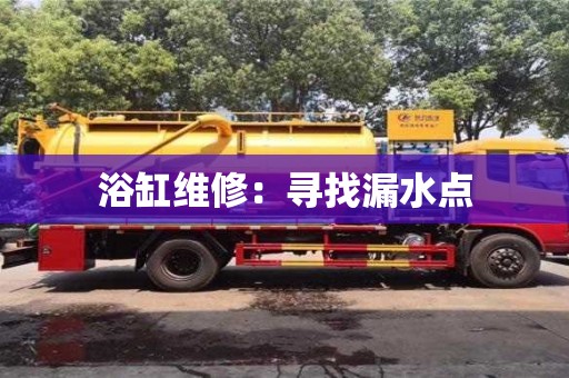 浴缸維修:尋找漏水點 浴缸維修:尋找漏水點