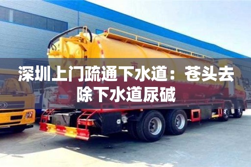 長沙深圳上門疏通下水道：蒼頭去除下水道尿堿