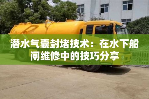 潛水氣囊封堵技術：在水下船閘維修中的技巧分享