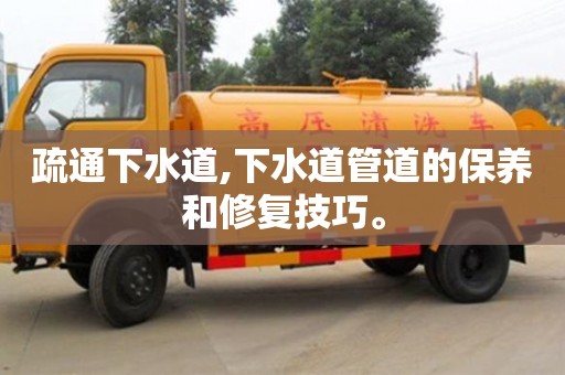 疏通下水道,下水道管道的保養和修復技巧。