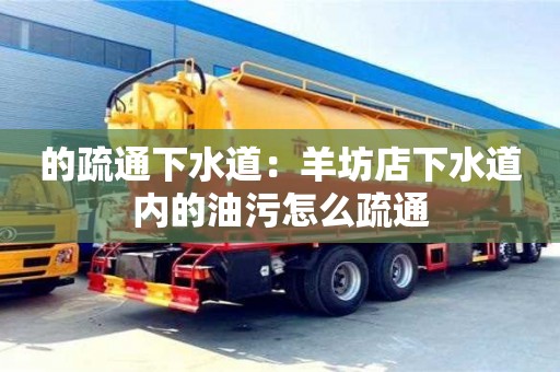 北京的疏通下水道：羊坊店下水道內(nèi)的油污怎么疏通