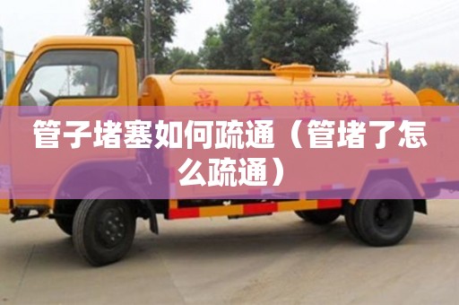 紹興管子堵塞如何疏通（管堵了怎么疏通）