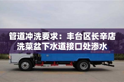 管道沖洗要求：豐臺區長辛店洗菜盆下水道接口處滲水