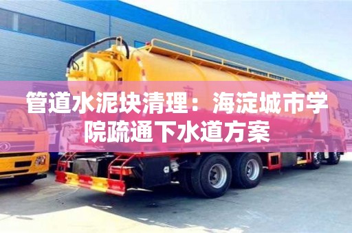 管道水泥塊清理：海淀城市學院疏通下水道方案