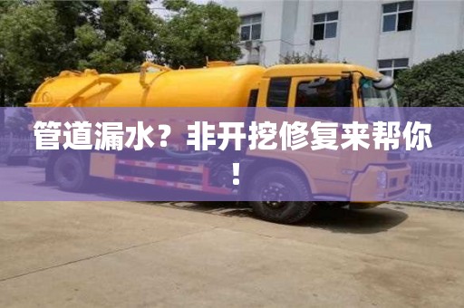 北京管道漏水？非開挖修復(fù)來幫你！