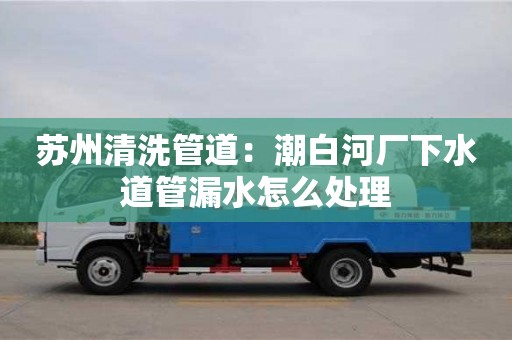 重慶蘇州清洗管道：潮白河廠下水道管漏水怎么處理