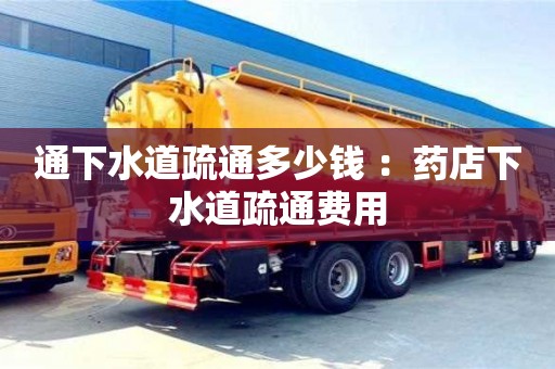 北京通下水道疏通多少錢 ：藥店下水道疏通費用