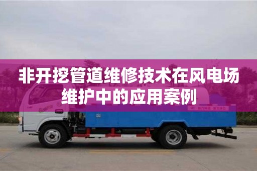寧波非開挖管道維修技術在風電場維護中的應用案例